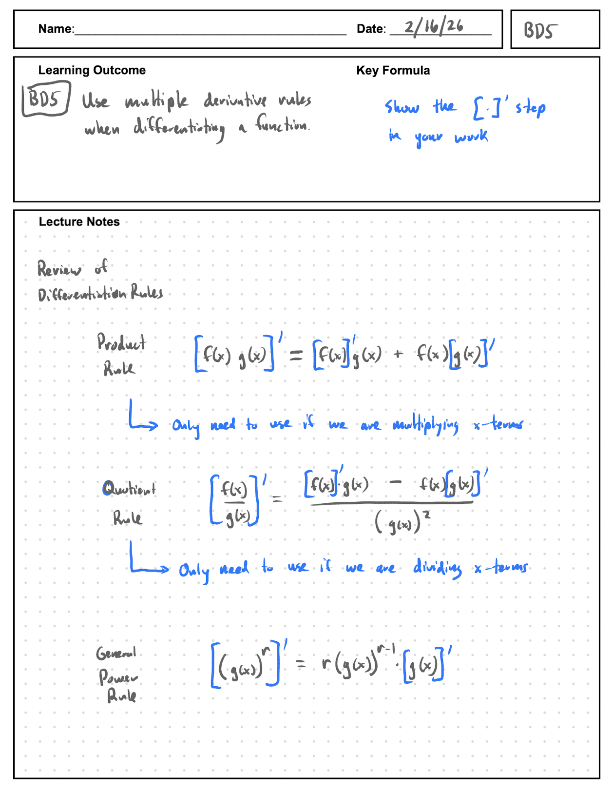 BD5 Notes page 1