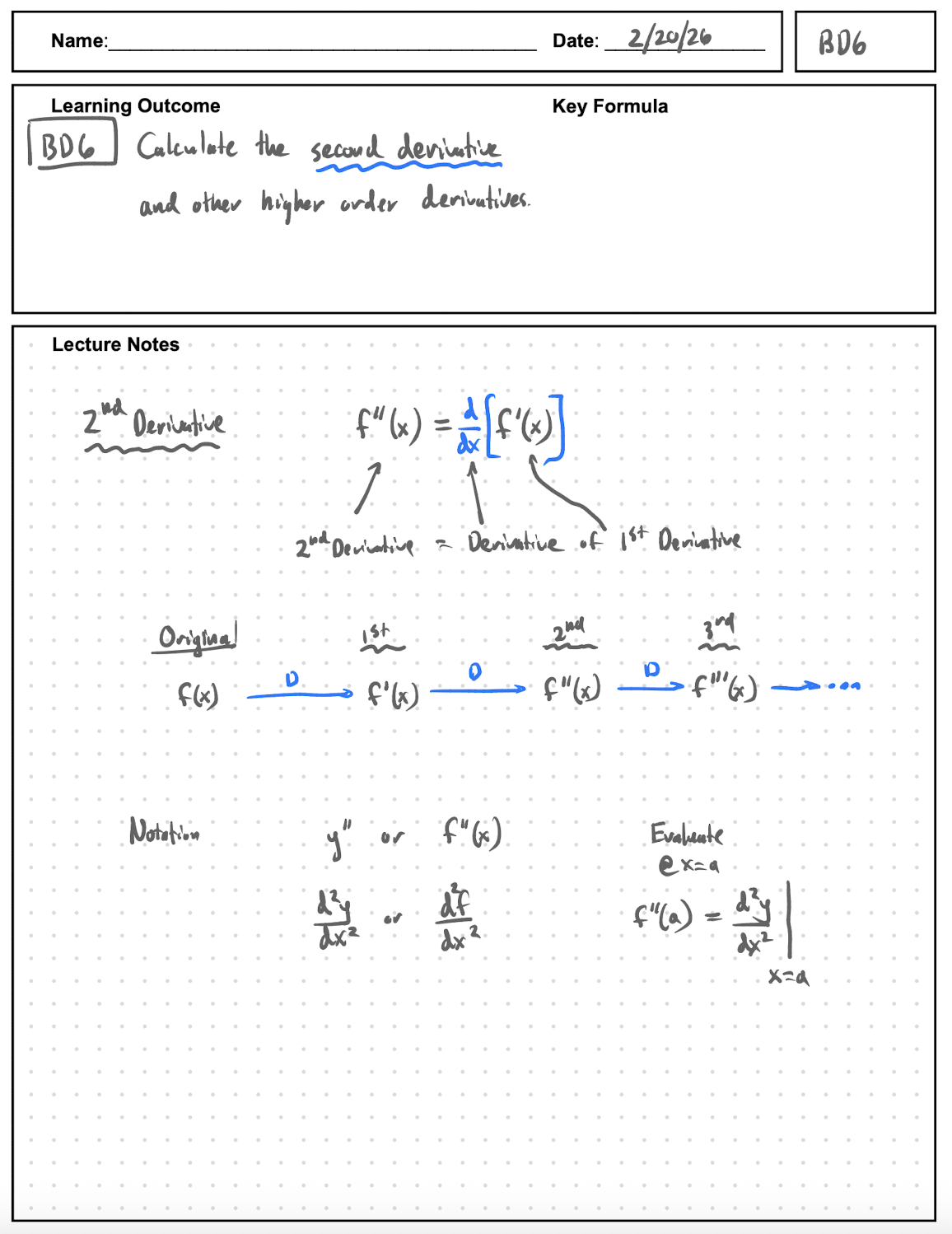 BD6 Notes page 1