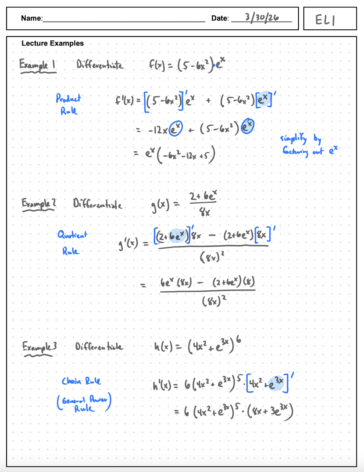 EL1 Notes page 2
