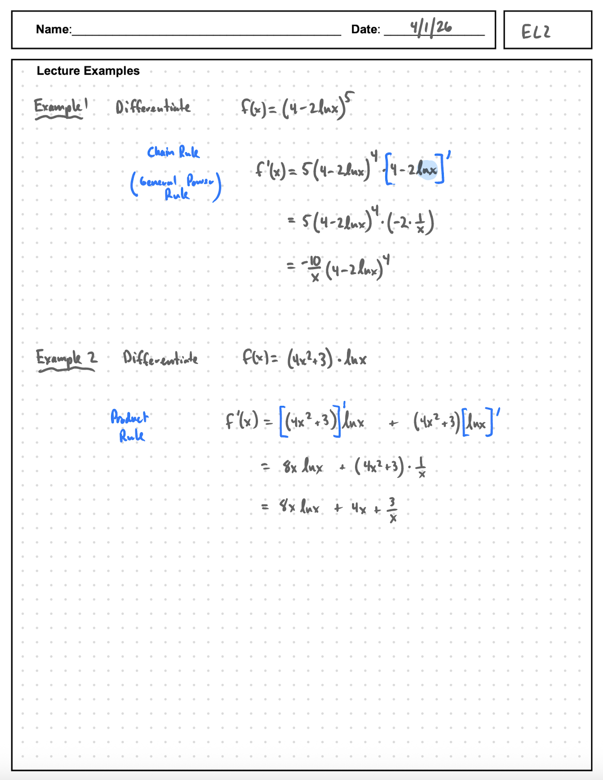 EL2 Notes page 2