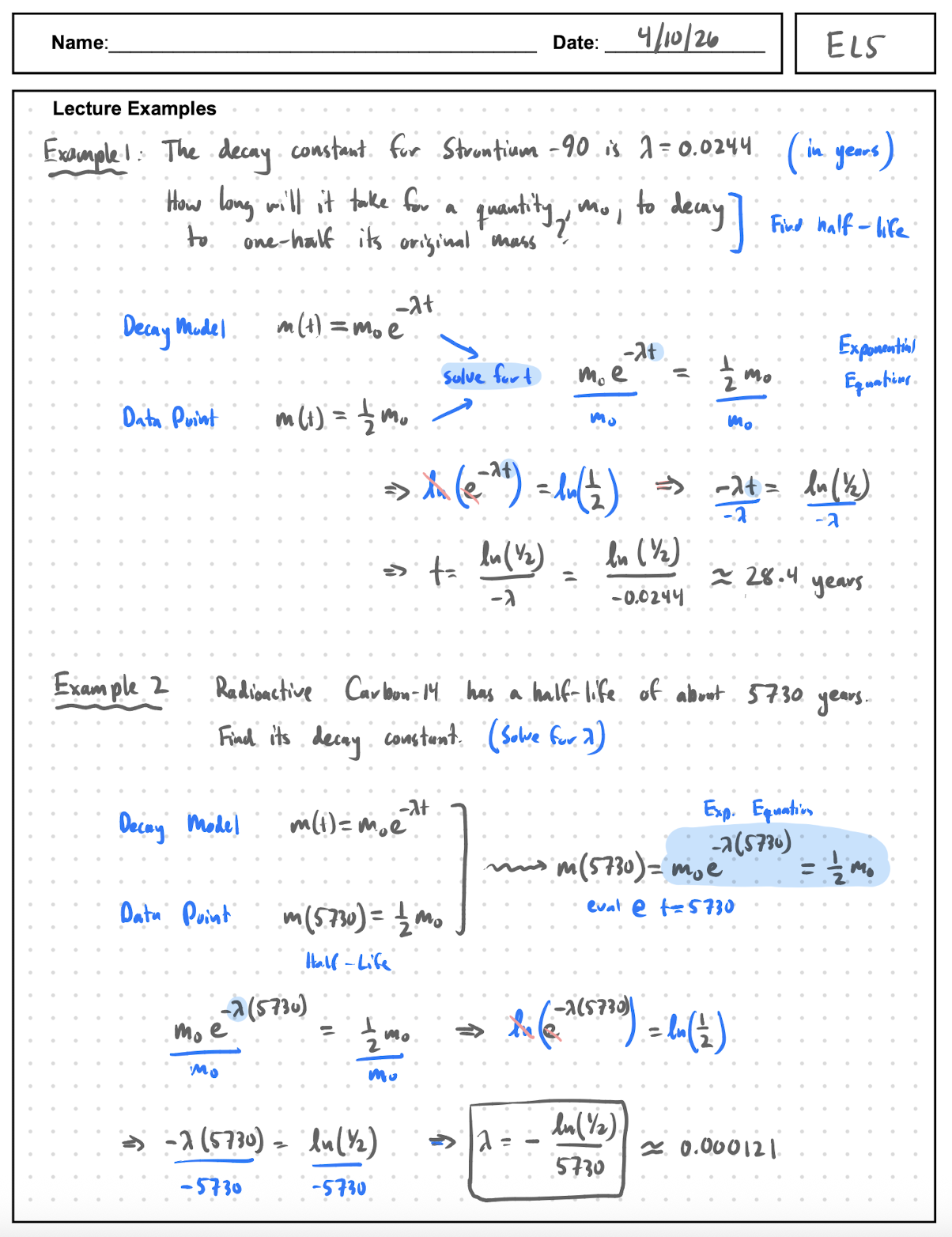 EL5 Notes page 2